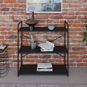 Estante com 3 Prateleiras 84x80x33cm Yon Preto