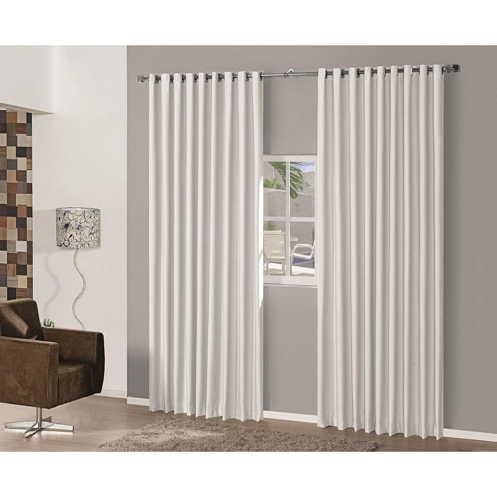 Cortina Blackout Em Tecido 2,00X1,30 Corta Luz Branco Gelo