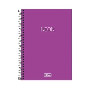 Caderno 1/4 Tilibra Espiral Sem Pauta 80 Folhas Neon Roxo