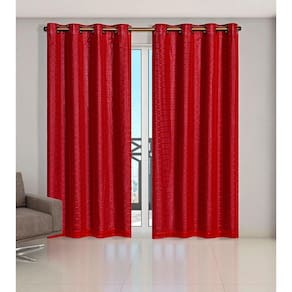 Cortina Voil Xadrez Com Forro Blackout 3,00 X 2,30 Vermelho