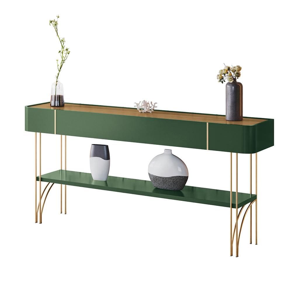 Aparador Buffet Vivant com Pés em Aço - Verde