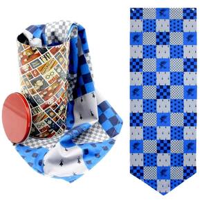 Kit Corvinal Ravenclaw Flâmula Bandeirola Decorativa Casa Azul Aveludado + Lata Multiuso Oficial Harry Potter WB