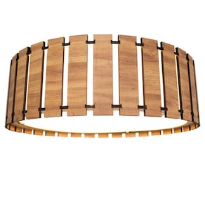 Plafon Redondo de Madeira 50cm modelo Saruê Amêndola