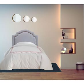 Cabeceira Para Cama Box Solteiro Provençal com Tachas Cinza