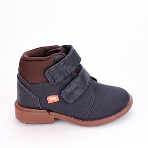 Bota Coturno Infantil Kidy Max Fecho Duplo Marinho e Preto