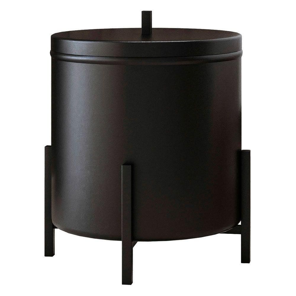 Lixeira De Cozinha Eleganza 6 Litros Metal Preto