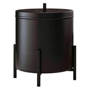 Lixeira De Banheiro Eleganza 6 Litros Metal Preto
