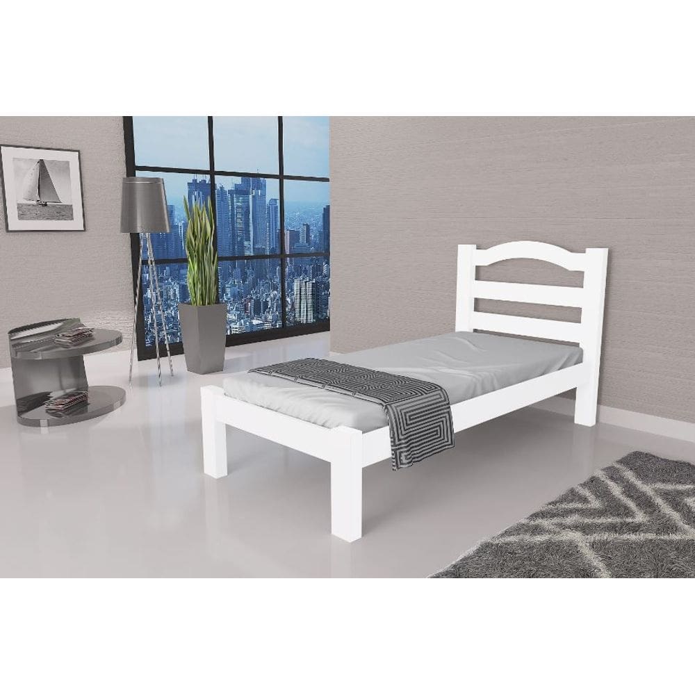 CAMA SOLTEIRO ROBUSTA BRANCO 88cm
