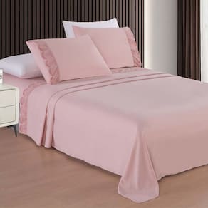 Jogo De Cama Queen Bordado Renda 3d Microfibra Acetinado