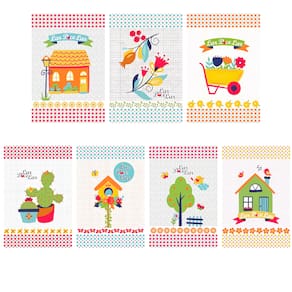 Pano de Copa Estampado Todo Dia 40 cm x 60 cm Com 7 pecas - 7891354345717