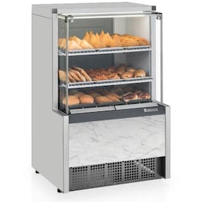 Balcão Estufa Aurora Com Bandejas Meqa075r Gelopar Aurora Vitrine Quente 0,74mt Branco 220v