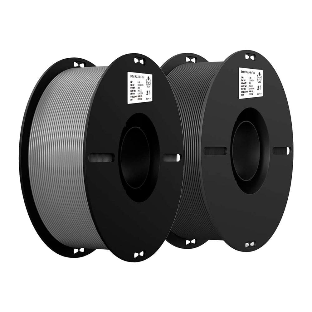 Kit 2Kg Filamentos PLA Creality p/Impressora 3D Cinza + Preto