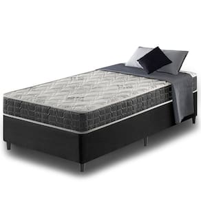 Cama Box Solteiro Preto + Colchão San Francisco Ortopédico Espuma D33 88x188x54cm