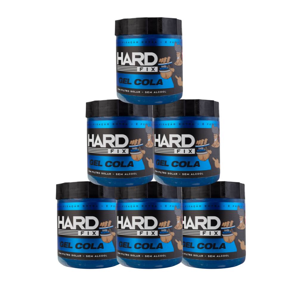 6 unid GEL COLA HARD FIX 500GR-  AZUL