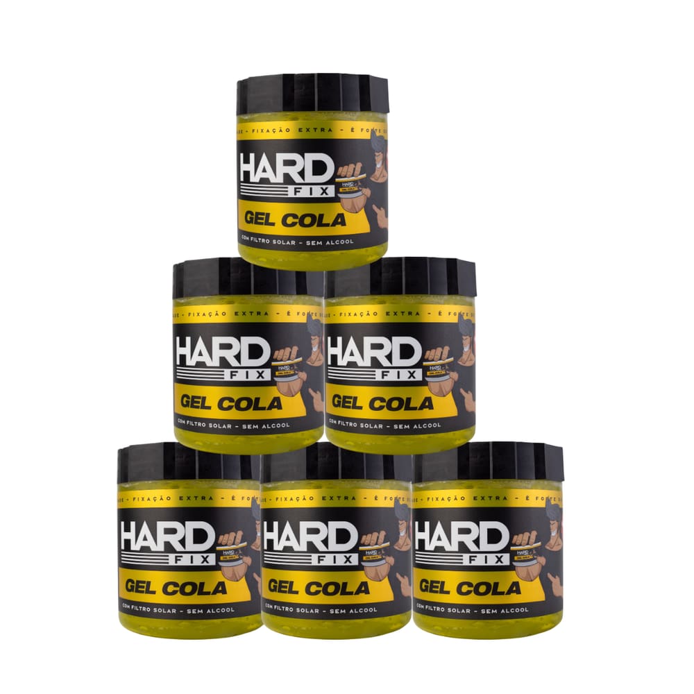 6 unid GEL COLA HARD FIX 500GR-  AMARELO