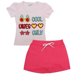 Conjunto Blusa Rosa Short Saia Pink Menina Infantil Menina