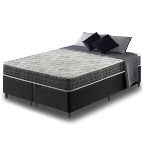 Cama Box King Size Preto + Colchão San Francisco Ortopédico Espuma D33 193x203x54cm