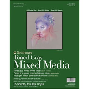 Bloco Strathmore Mix Media Toned Gray 300g 27,9x35,6 15 Fls 62462311 1 ed
