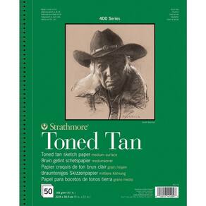 Bloco Strathmore Toned Tan Sketch 22,9x30,5cm 118g/m com 50 Folhas Espiral