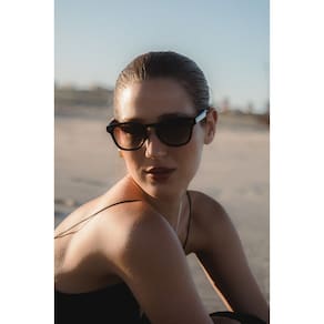 Óculos Solar Sunset Preto com Hastes Tartaruga - Al Mare - ÓR Eyewear - Proteção UV 400
