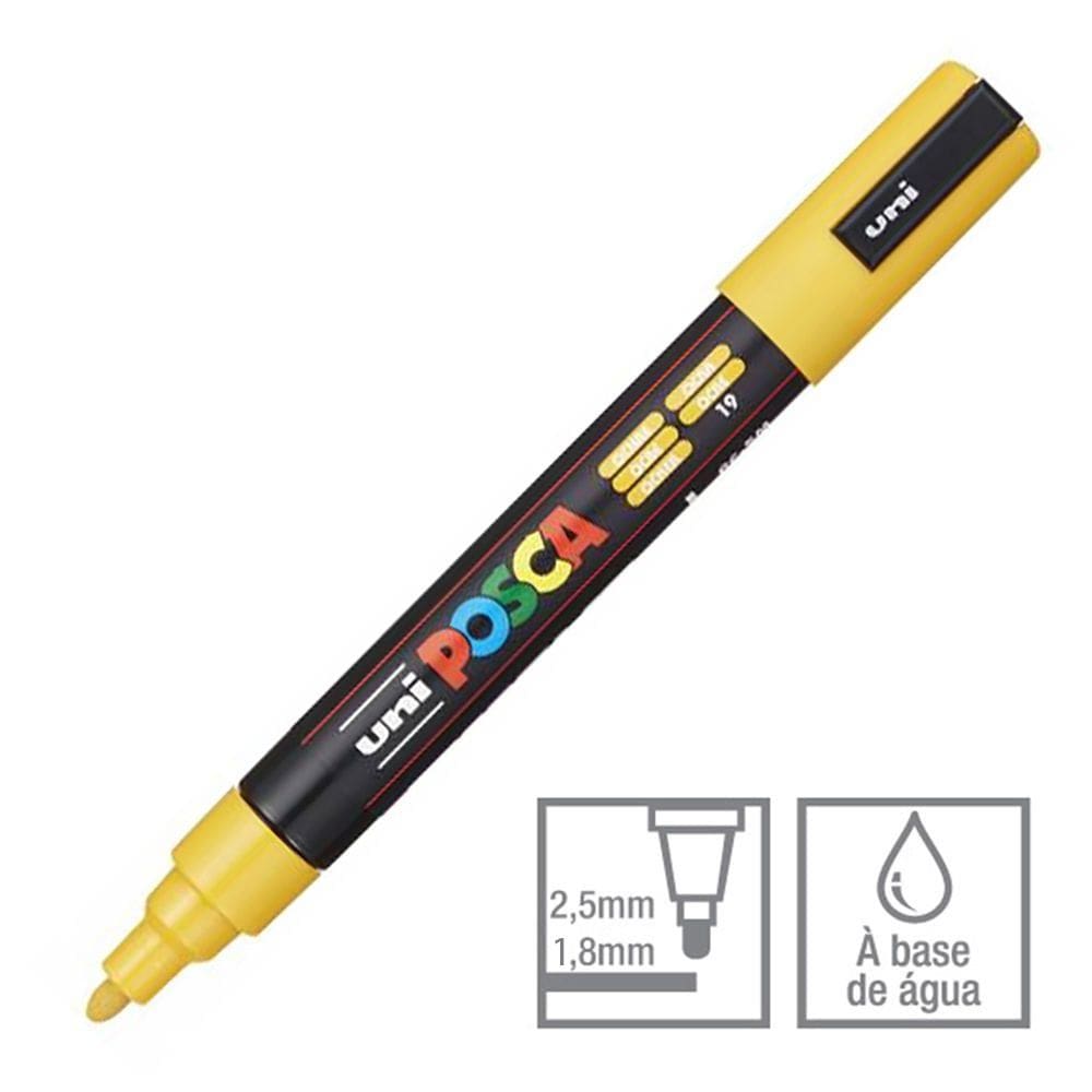Caneta Posca Marcador Uni-Ball PC-5M Ocre 19
