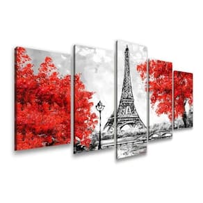 Quadro Decorativos Sala Quarto Paris Torre Eiffel Vermelho