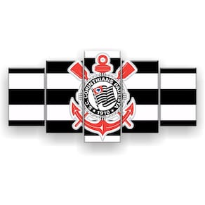Quadro Decorativo Corinthians 129x61 5 Peças