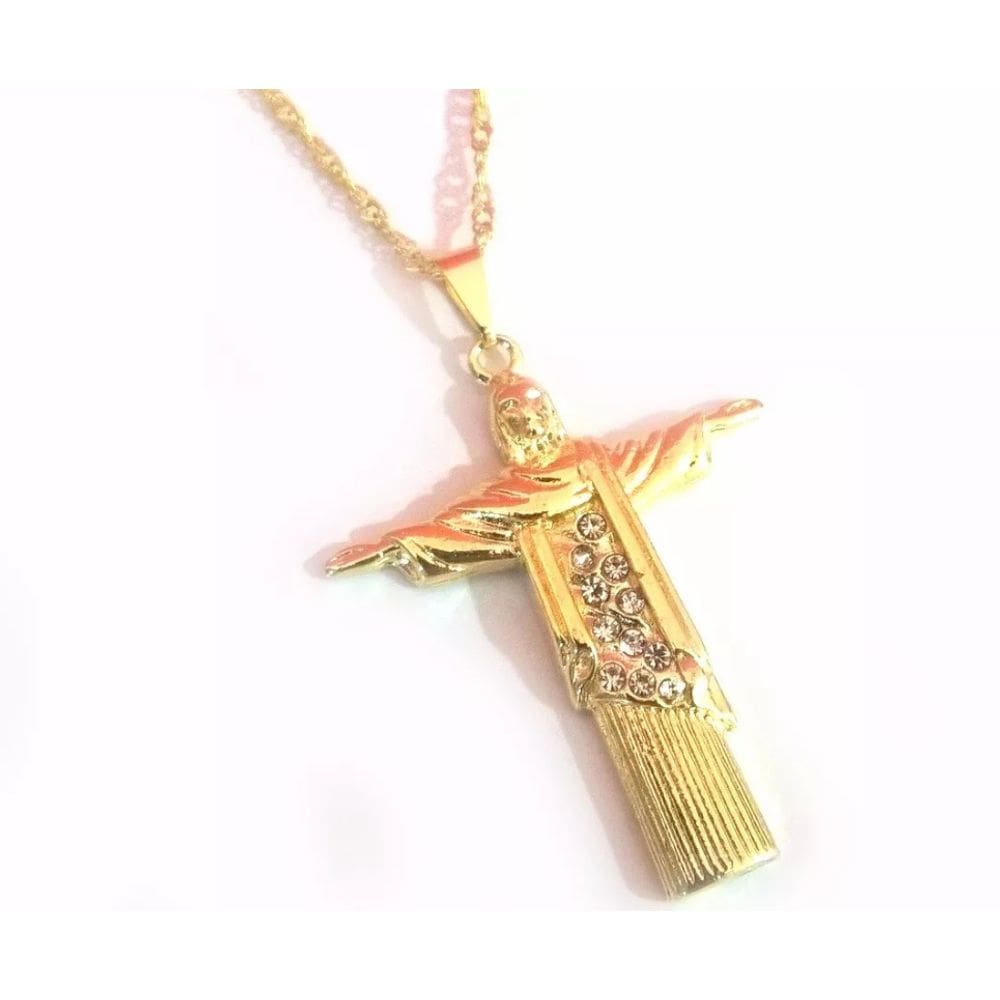 Colar Cordão Gargantilha Deus Jesus Cristo Folheado