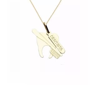 Colar Cordão Dentista Odontologia Folheado Ouro 18k