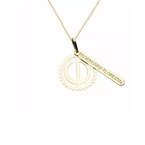 Colar Cordão Engenharia Florestal Folheado Ouro 18k