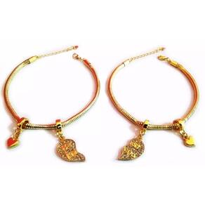 Pulseira Best Friends Forever Folheado A Ouro 18k - 2 Pçs