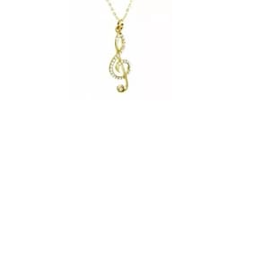Colar Cordão Nota Musical Música Folheado Ouro 18k