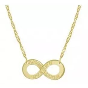 Colar Cordão Gargantilha Infinito Folheado 18k