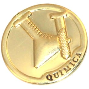 Broche Botton Profissão Química Folheado Ouro 18k