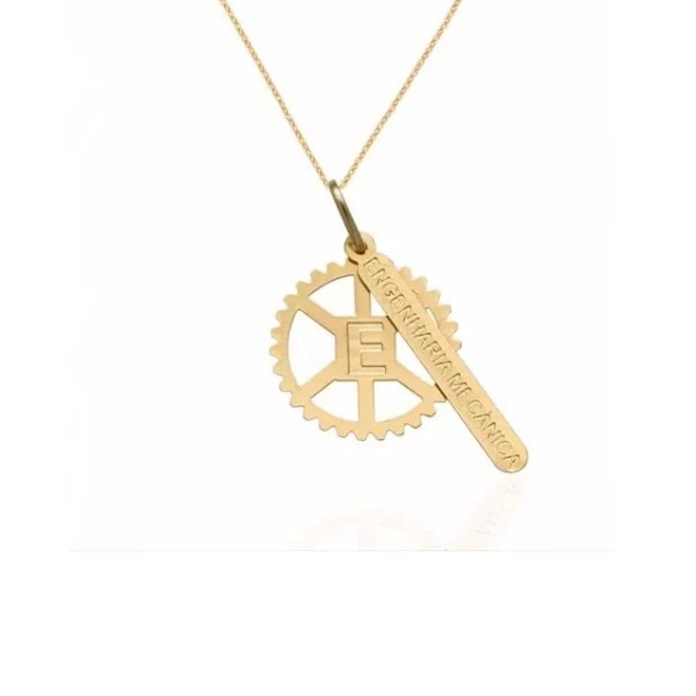 Colar Cordão Engenharia Mecânica Folheado A Ouro 18k
