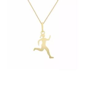 Colar Cordão Esporte Corrida Atleta Folheado 18k