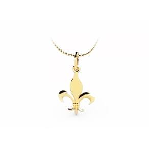 Colar Cordão Letras Flor de Lis Folheado Ouro 18k