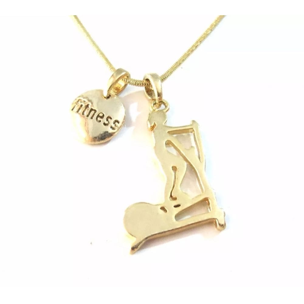 Colar Cordão Fitness Academia Folheado A Ouro 18k