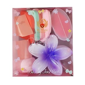 Kit Presilha de Flor para Cabelo Flower Clip + 7 Esponjas Diversas de Maquiagem = 8 Produtos