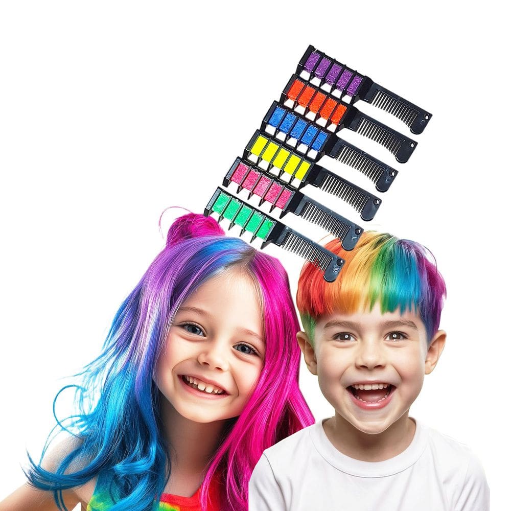 Giz de Cabelo Tintura Temporária: Kit 6 Cores. Infantil Dia das Crianças