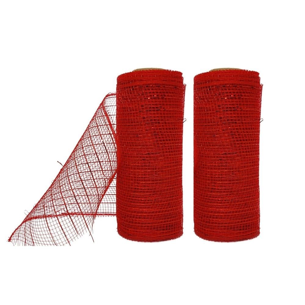 Kit 2 Telas Decorativa Natal Fita Malha Tule Vermelho 15cm x 5 metros – Magizi