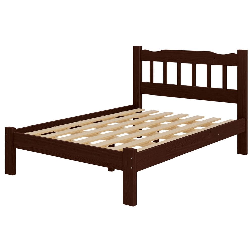 Cama Casal New Perola Madeira Maciça Cor Castanho