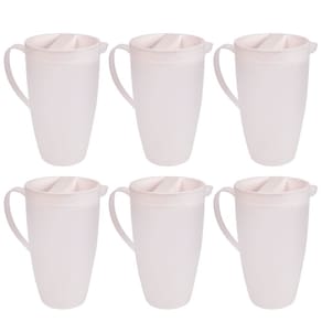 Jarra de plástico com tampa 2 litros Gourmet marmorizado com 6 unidades Plasutil ref.337