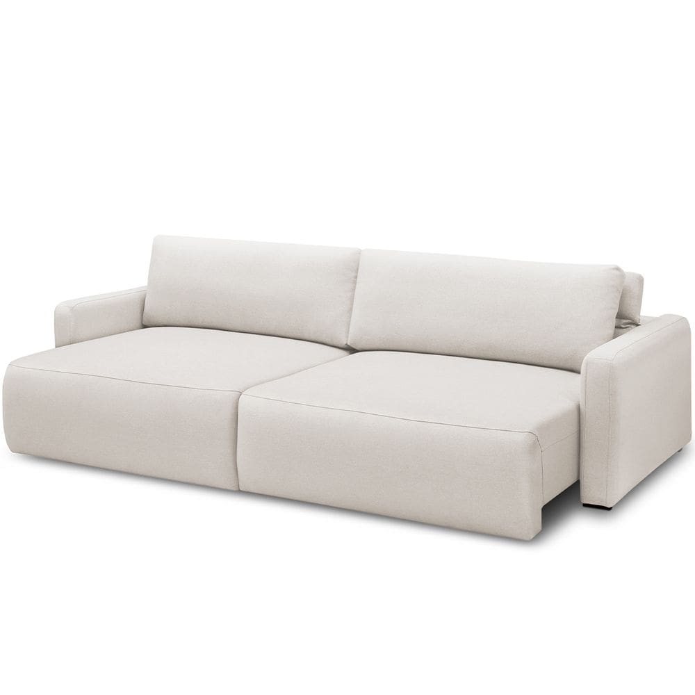 Sofá Retrátil Reclinável Para Sala de Estar Living 210cm Sevilha F04 Bouclê Cru - Lyam Decor