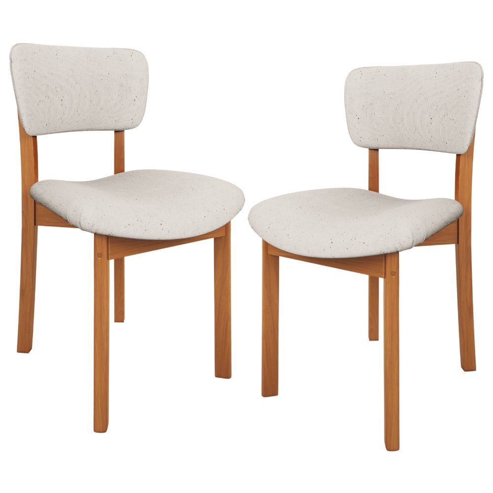 Kit 02 Cadeiras Para Sala de Jantar Cozinha Living Estofada Dara L02 Linho Cru - Lyam Decor