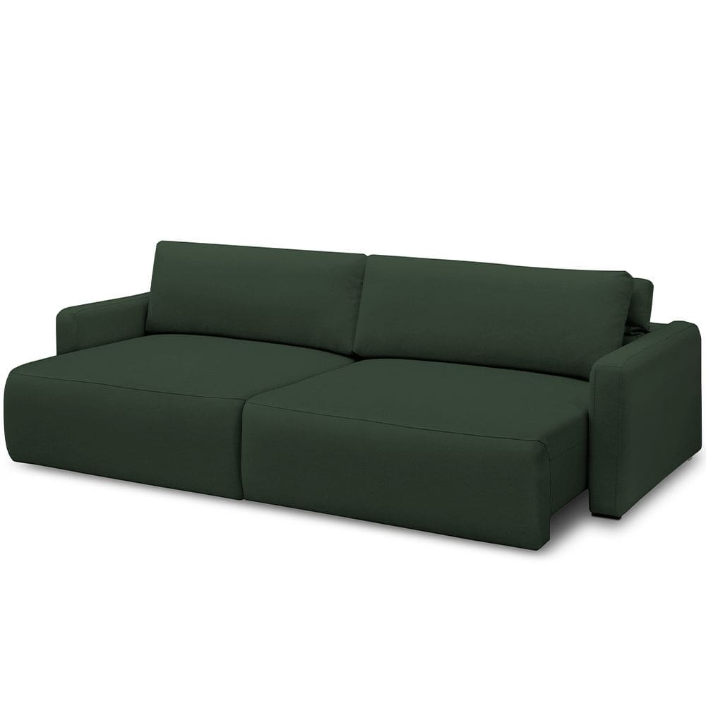Sofá Retrátil Reclinável Para Sala de Estar Living 270cm Sevilha F04 Veludo Verde - Lyam Decor
