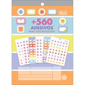 Bloco de Adesivos Para Organização 12 Folhas Decoradas + 560 Adesivos - Tilibra