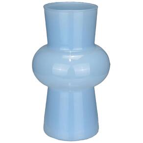 VASO DECORATIVO ENFEITE CASA ELIPSE HOME&CO LEITOSO VIDRO 20x12x12cm AZUL