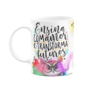 Caneca Professor Coruja - Ensina com amor