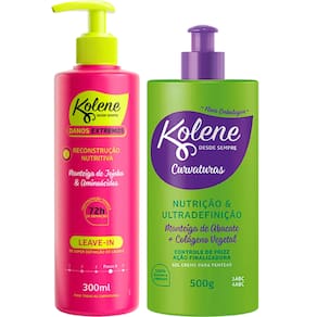 Leave-in Kolene Danos Extremos + Gel Creme para Pentear Nutrição e Ultradefinição 500ml